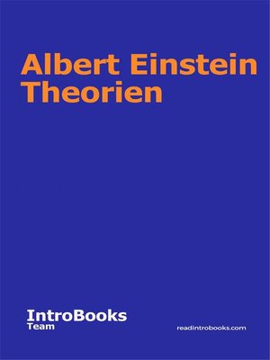 cover image of Albert Einstein Theorien